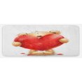 thumbnail image 1 of Bear Kitchen Mat, Valentine's Day Inspired Teddy Bear Holding a Big Red Heart Love Romance, Plush Decorative Kitchen Mat with Non Slip Backing, 47" X 19", Sand Brown Red, by Ambesonne, 1 of 1