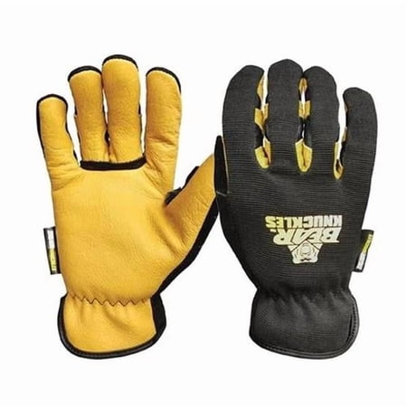 Bear Knuckle G305-XSP IM-FIXN2 Hybrid Driver Work Glove, Yellow & Black - Extra Small Petite