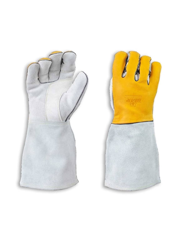 Ergonomically Designed Double Wedge-Ultimate Grip-Ergonomic-Anti-fatigue Split Cowhide Leather Welding Gloves (X-Large-1 Pair)