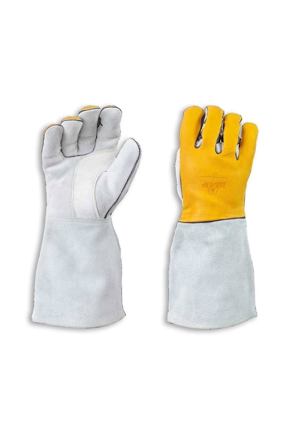 Ergonomically Designed Double Wedge-Ultimate Grip-Ergonomic-Anti-fatigue Split Cowhide Leather Welding Gloves (X-Large-1 Pair)