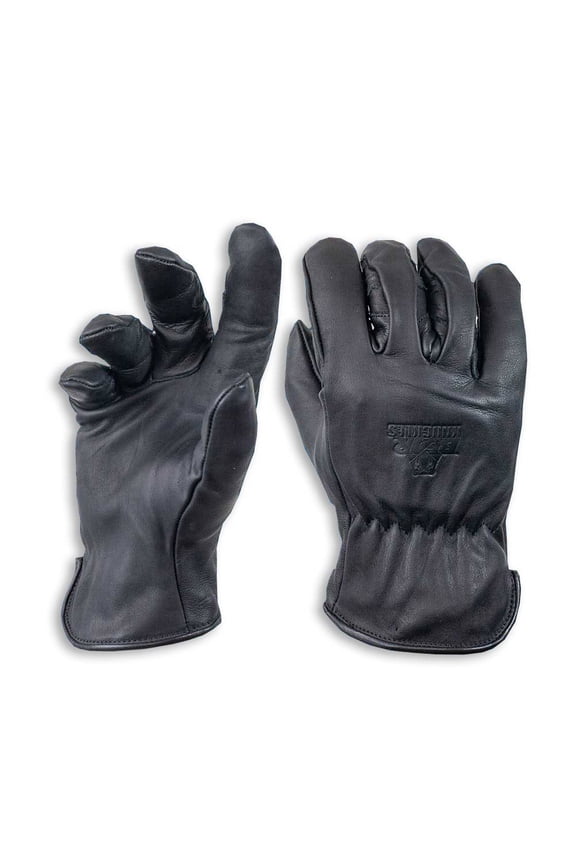 Fleece-Lined Cowhide Leather Driver Work Gloves D409 Small