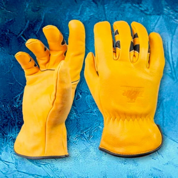 Bear Knuckles | Winter Work Gloves | Leather Cowhide | Fleece Insulated & Water Resistant | Pre-Curved Finger Design