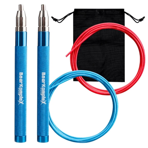 Bear KompleX Speed Jump Rope - Adjustable Tangle-Free Skipping Rope, Lightweight Handles, Smooth 360 Swivel Bearings, 2 Steel Cables, Free Carrying Case