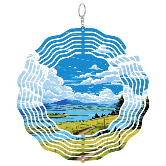 Bear Lake Utah Turquoise Water 3D Wind Spinner Stainless Steel Kinetic Art Nature Garden Decor Travel Gift