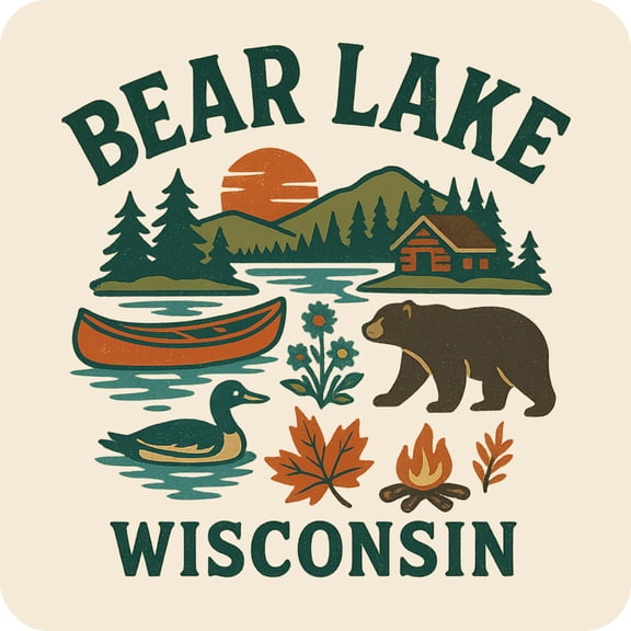 Bear Lake Wisconsin Keepsakes Souvenir Vinyl Sticker – Destination Travel Keepsake Collectible (4-Inches Wide)