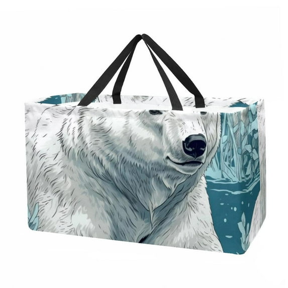 Bear Large Capacity Reusable Foldable Oxford Cloth Storage Bin - Decorative Box, Collapsible Bucket, and Convenient Storage Basket