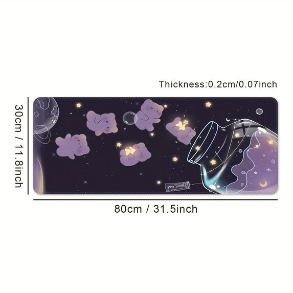 Bear Large Computer Oversized Extended Thickened Mouse Pad Desktop Mat Desk Pad Non-slip Mouse Pad Washable Rubber Material Mouse Pad With Precision Locking Edge