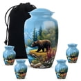 thumbnail image 1 of Bear Little Urn For Human Ashes For Mother And Father, Blue Mini Urn For Ashes Adult Male Dad, Memorial Urns For Keepsakes, Cremation Urns For Adult Men And Woman, 1 Large & Set Of 4 Mini 10&3 Inch, 1 of 7