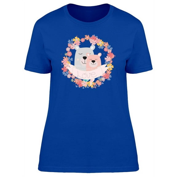 Bear Love Floral Wreath T-Shirt Women -Image by Shutterstock, Female Medium
