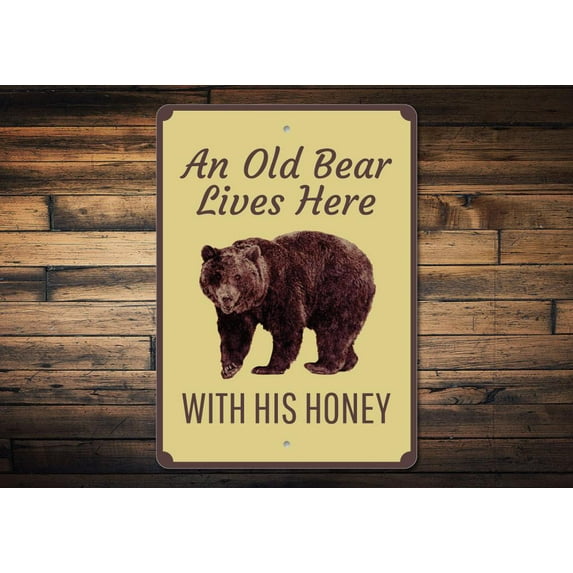 Bear Lover Novelty Decor, Metal Wall Sign - 10x14 Inches
