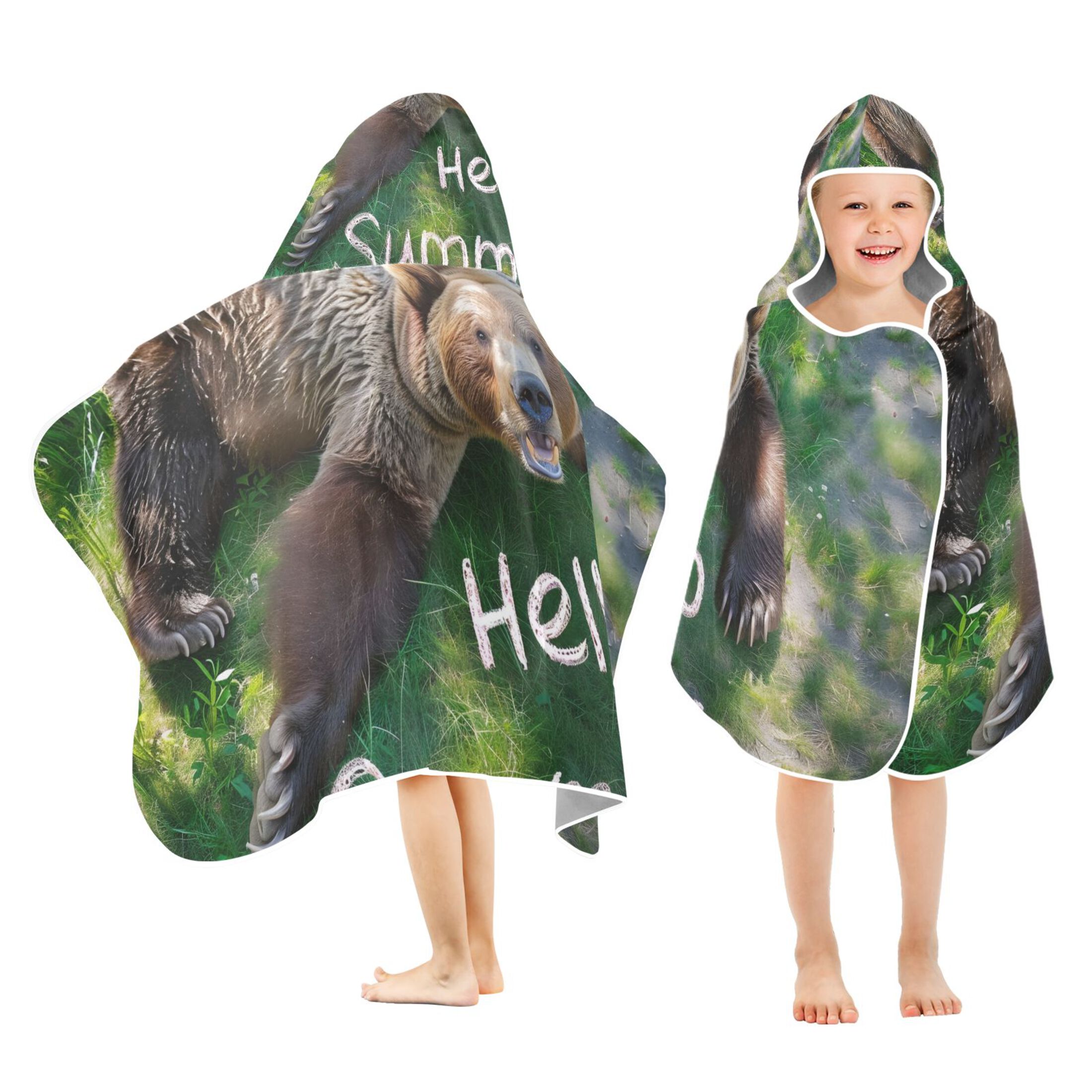 Wildlife on the Edge Beach Towel - Fun Bear Design for Summer Adventures main image 1