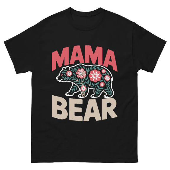 Bear Mama Grandma Mothers Day Love Family Cute Nature Art Unisex T-Shirt V61639, up to size 5XL