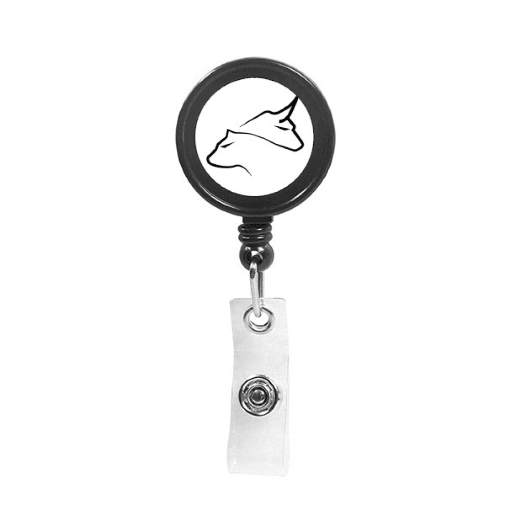 Bear Market Bull Art Deco  Fashion Retractable Keychain Badge Holder ID Badge