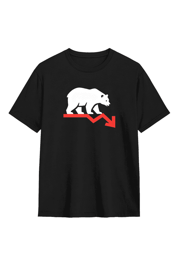 Bear Market Finance Cool Graphic Tee for Men, Fun Work Cotton Short Sleeves T-Shirt