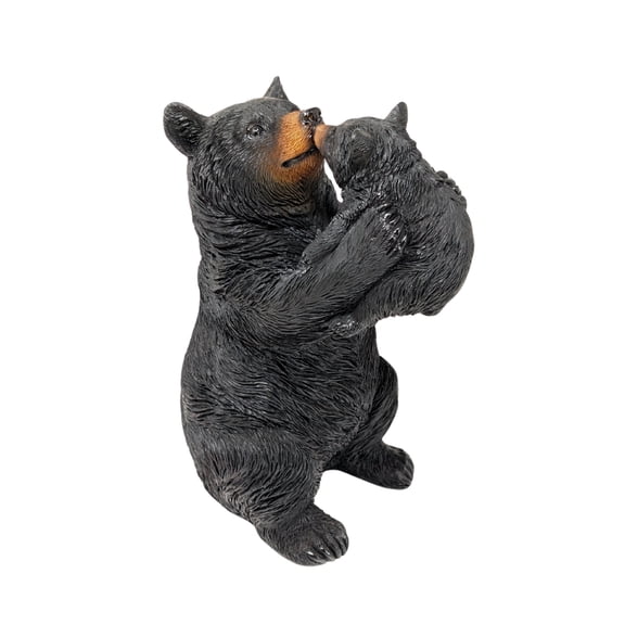 Bear Mom Holding Baby Figurine – Resin Wildlife Sculpture for Cabin, Lodge or Rustic Home Decor – Adorable Mother & Cub Bear Statue for Shelf, Mantel, Tabletop – Gift for Animal Lovers & Mother’s Day
