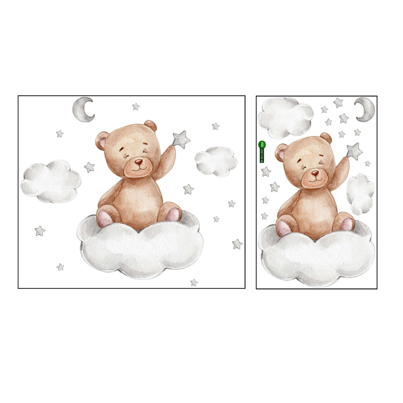 Bear Moon Clouds Stars Cartoon Wall Stickers Bedroom Children's Room