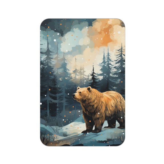 Bear Moose Rustic Wood Acrylic Fridge Magnets Decorative Refrigerator Magnets for Kitchen Office Whiteboard Locker