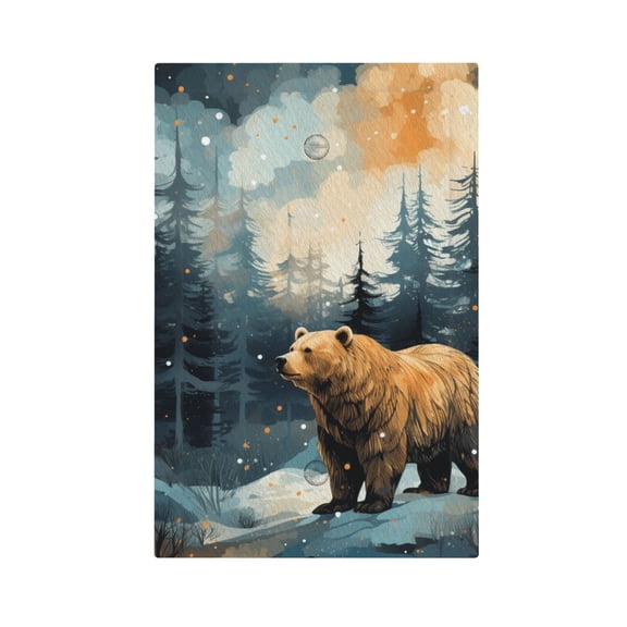 Bear Moose Rustic Wood Light Switch Cover Decorator No Device Blank Wall Plate 1-Gang Receptacle Outlet Decor