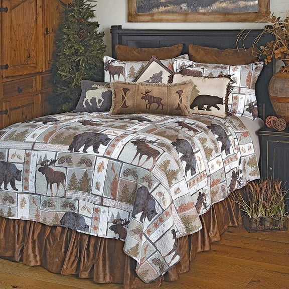 Bear & Moose Wilderness Quilt Bed Set - King