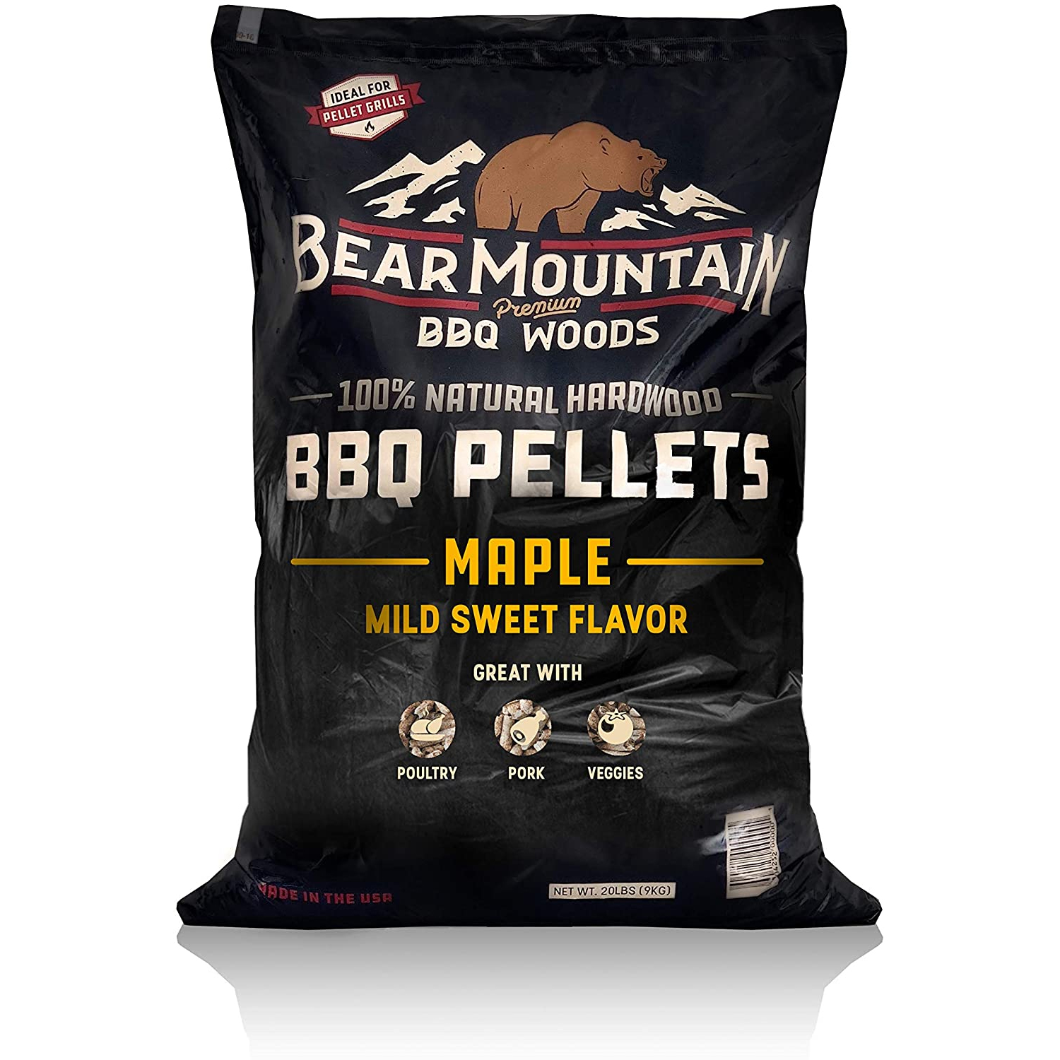 Bear Mountain BBQ 100% Natural Hardwood Maple Flavor Pellets, 20 Pounds - image 1 of 6