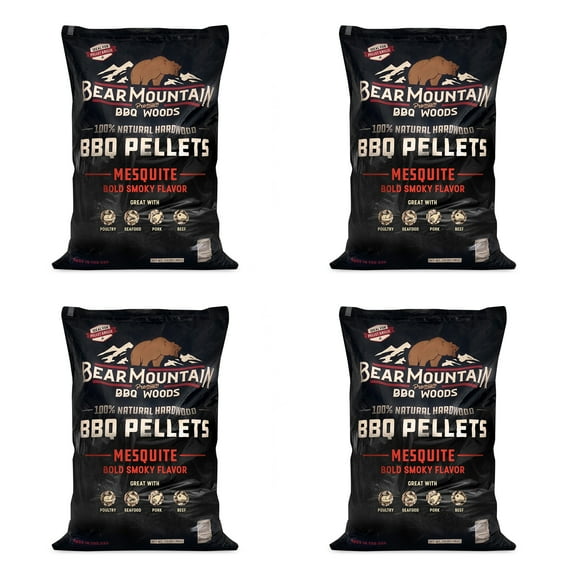 Bear Mountain BBQ 20 Lb Natural Hardwood Mesquite Smoker Pellets (4 Pack)