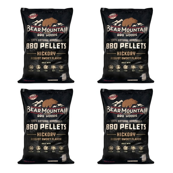 Bear Mountain BBQ All-Natural Hardwood Hickory Smoker Pellets (4 Pack)