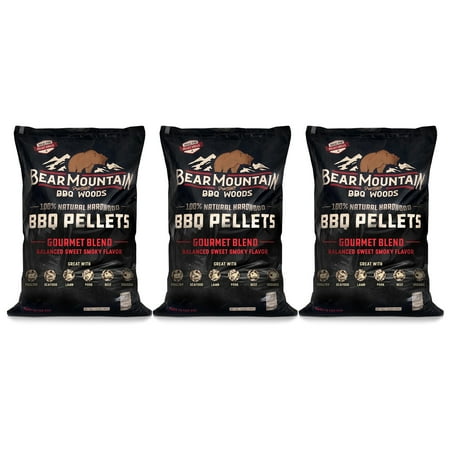 Bear Mountain BBQ All-Natural Hardwood Smoker Pellets. 40 Lbs (3 Pack)