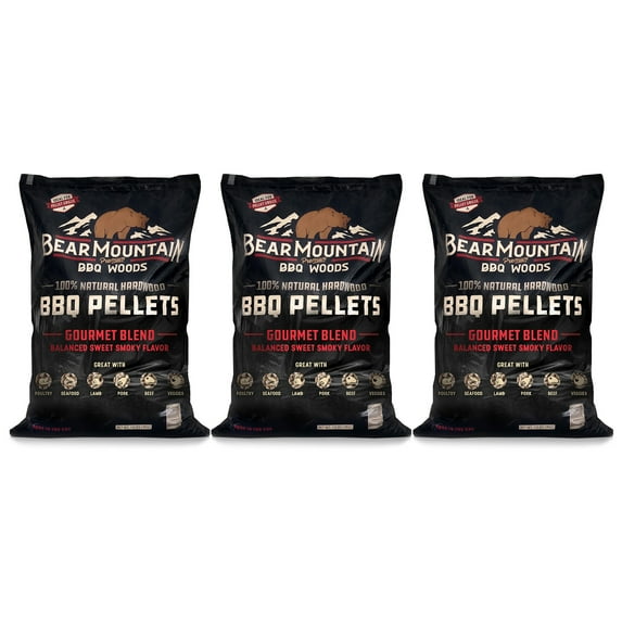 Bear Mountain BBQ All-Natural Hardwood Smoker Pellets. 40 Lbs (3 Pack)
