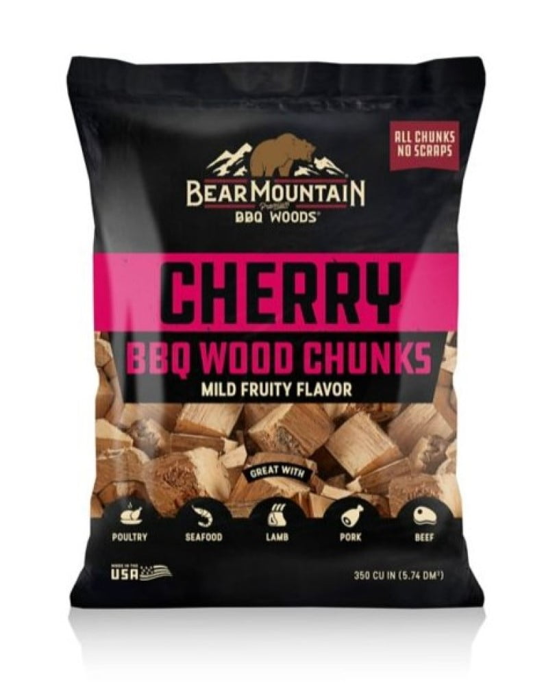 Bear Mountain BBQ Cherry All Natural Hardwood Chunks Mild Fruity Smoky Flavor