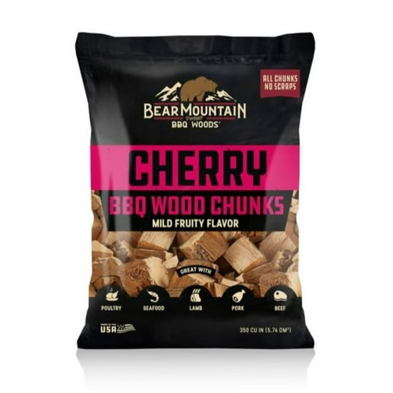 Bear Mountain BBQ Cherry All Natural Hardwood Chunks Mild Fruity Smoky Flavor