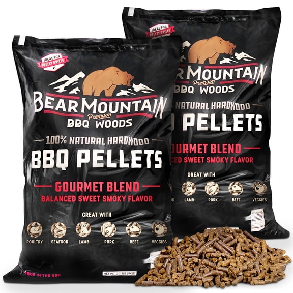 Bear Mountain BBQ Hardwood Gourmet Blend Smoker Pellets, 20 Pounds (2 Pack)