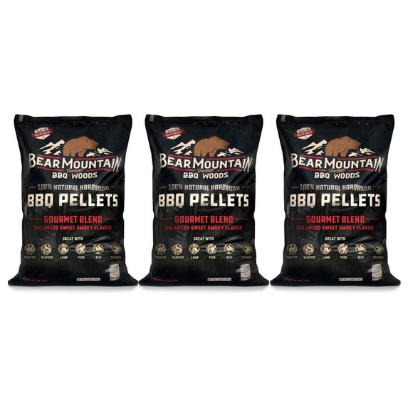 Bear Mountain BBQ Hardwood Gourmet Blend Smoker Pellets, 20 Pounds (3 Pack)