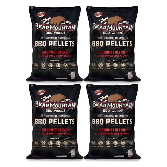 Bear Mountain BBQ Hardwood Gourmet Blend Smoker Pellets, 20 Pounds (4 Pack)
