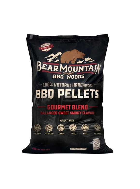 Bear Mountain BBQ Hardwood Gourmet Blend Smoker Pellets for Grill, 20 Lbs