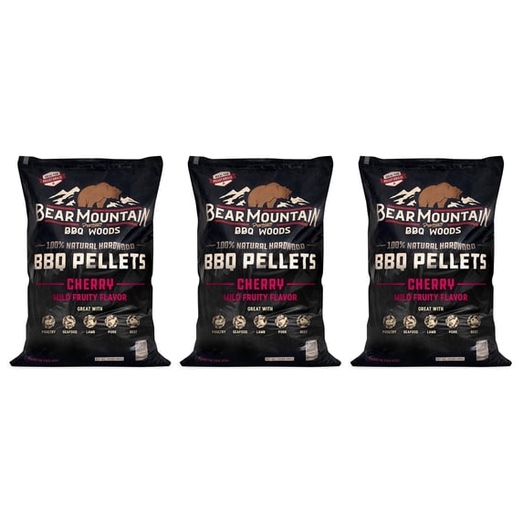 Bear Mountain BBQ Natural Hardwood Cherry Smoker Pellets, 20 lbs (3 Pack)