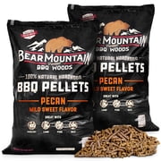 Bear Mountain 2-Pack All-Natural Pecan BBQ Wood Pellets for Smoker and Grill, 20 lb Bag