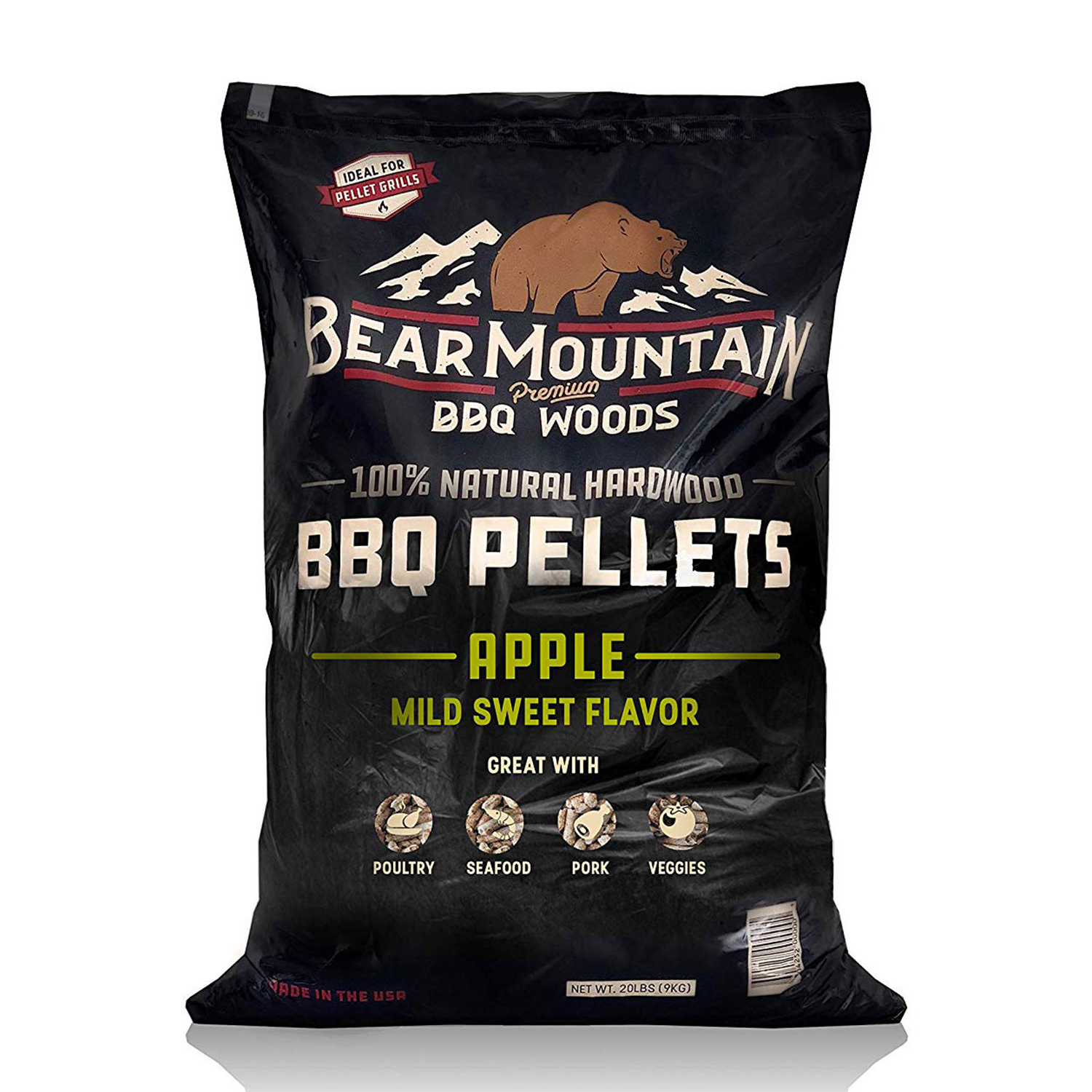 Bear Mountain BBQ Premium All Natural Hardwood Apple Smoker Pellets, 40 lbs - image 1 of 12