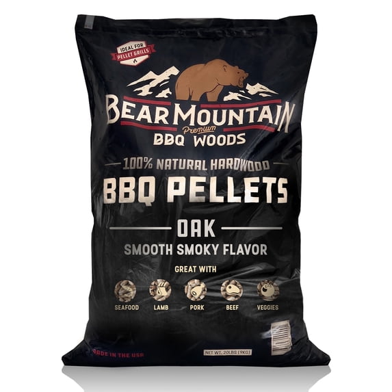 Bear Mountain BBQ Premium All-Natural Hardwood Oak Smoker Pellets, 20 Lbs