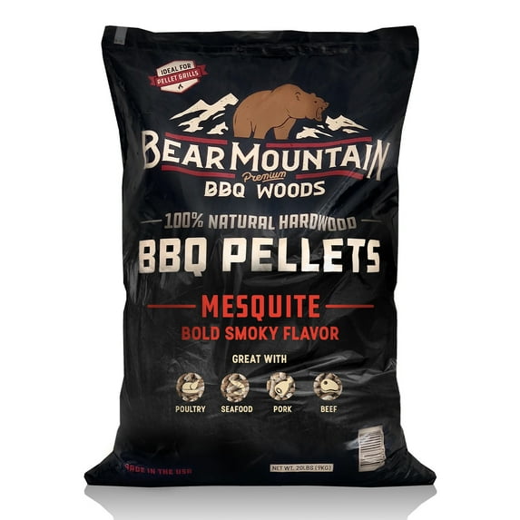 Bear Mountain BBQ Premium All Natural Wood Mesquite Smoker Pellets, 40 lbs