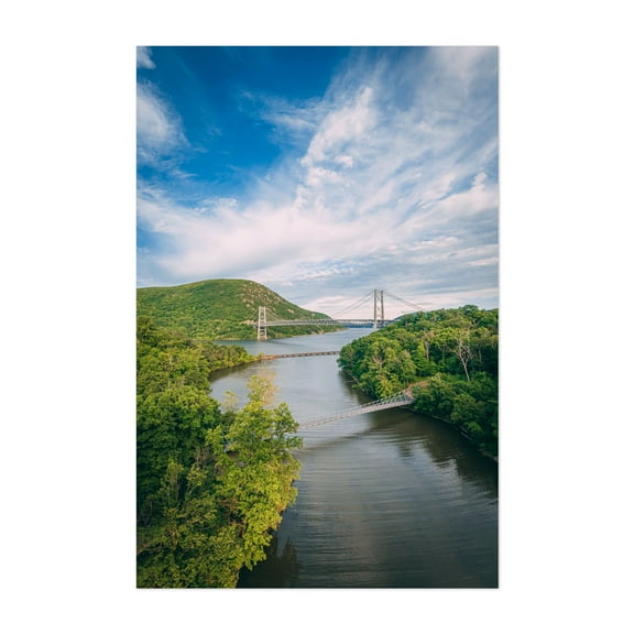 Bear Mountain Bridge 04 - New York Photography Bridge Landscape Nature Scenic Waterfall Forest Travel Poster Unframed Wall Art Print 4 x 6 inches