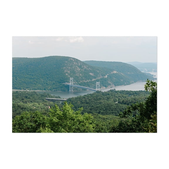 Bear Mountain Bridge from Popolopen Torne 03 - New York Photography Landscape Bridge Scenic Nature Mountain Forest Unframed Wall Art Print 4 x 6 inches