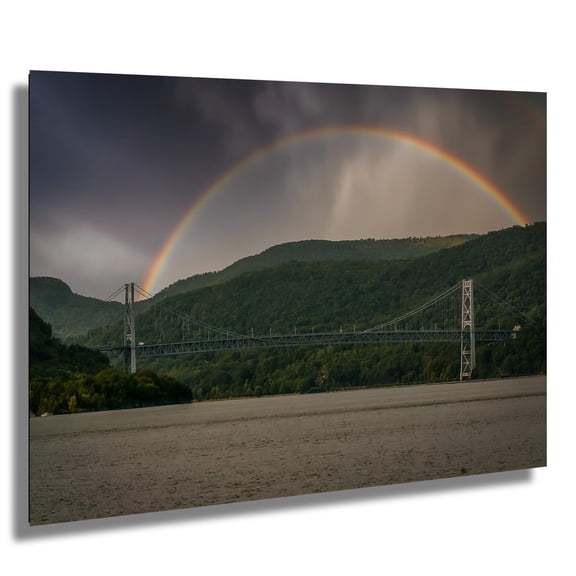 Bear Mountain Bridge Rainbow Wall Art Print, Unframed Paper Poster 8x10in