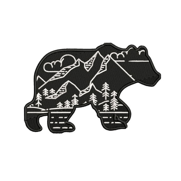 Bear Mountain Embroidered DIY Iron on or Sew-on Decorative Patch Badge Emblem Appliques Adventure Wildlife Vacation Travel Tourist Souvenir Series