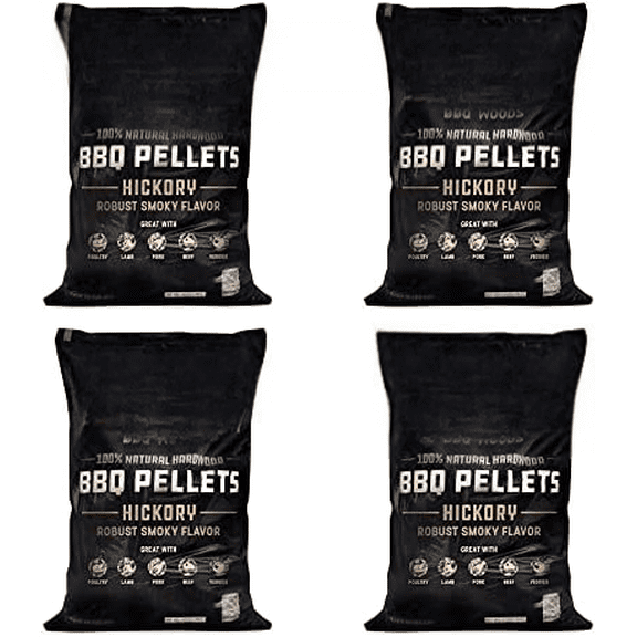 Bear Mountain FB14 Premium All Natural Low Moisture Hardwood Smoky Hickory BBQ Smoker Pellets for Outdoor Grilling, 40 Pound Bag (4 Pack)$$Garden & Patio