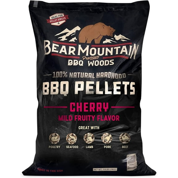 Bear Mountain Premium BBQ Woods Cherry Flavor - 100% Hardwood Pellets - 20 lb Bag