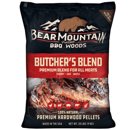 Bear Mountain Butcher's Blend Premium BBQ Wood Pellets, 20 lbs