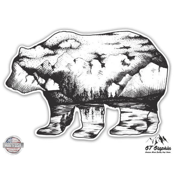 Bear Mountains - 12" Vinyl Sticker Waterproof Decal