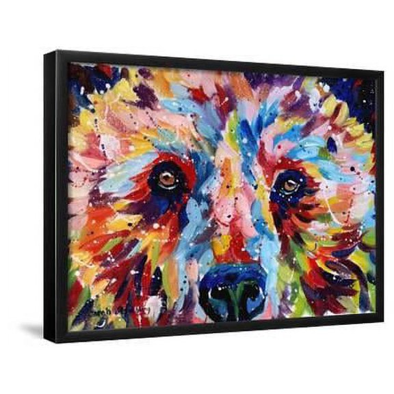 Bear Multicolour, Animals Framed Art Print Wall Art by Sarah Stribbling Sold by Art.Com