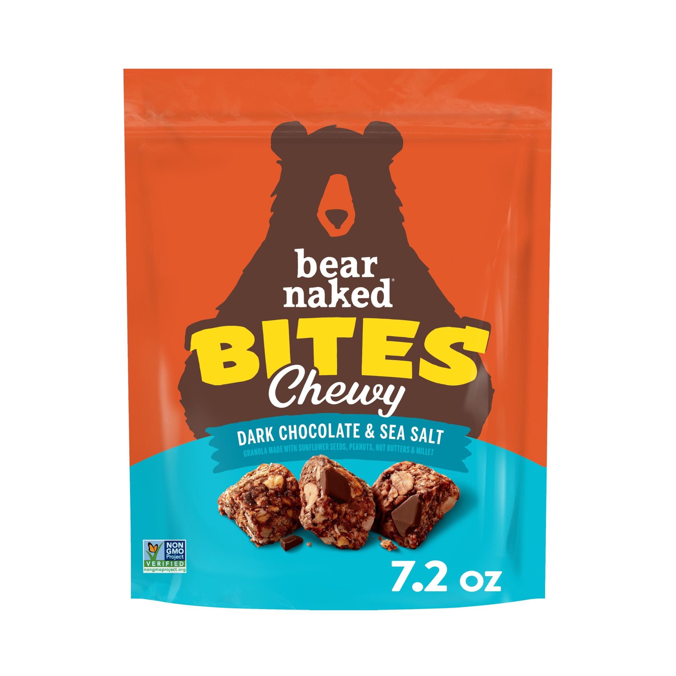 Bear Naked Dark Chocolate and Sea Salt Granola Bites, Gluten Free, 7.2 oz Bag