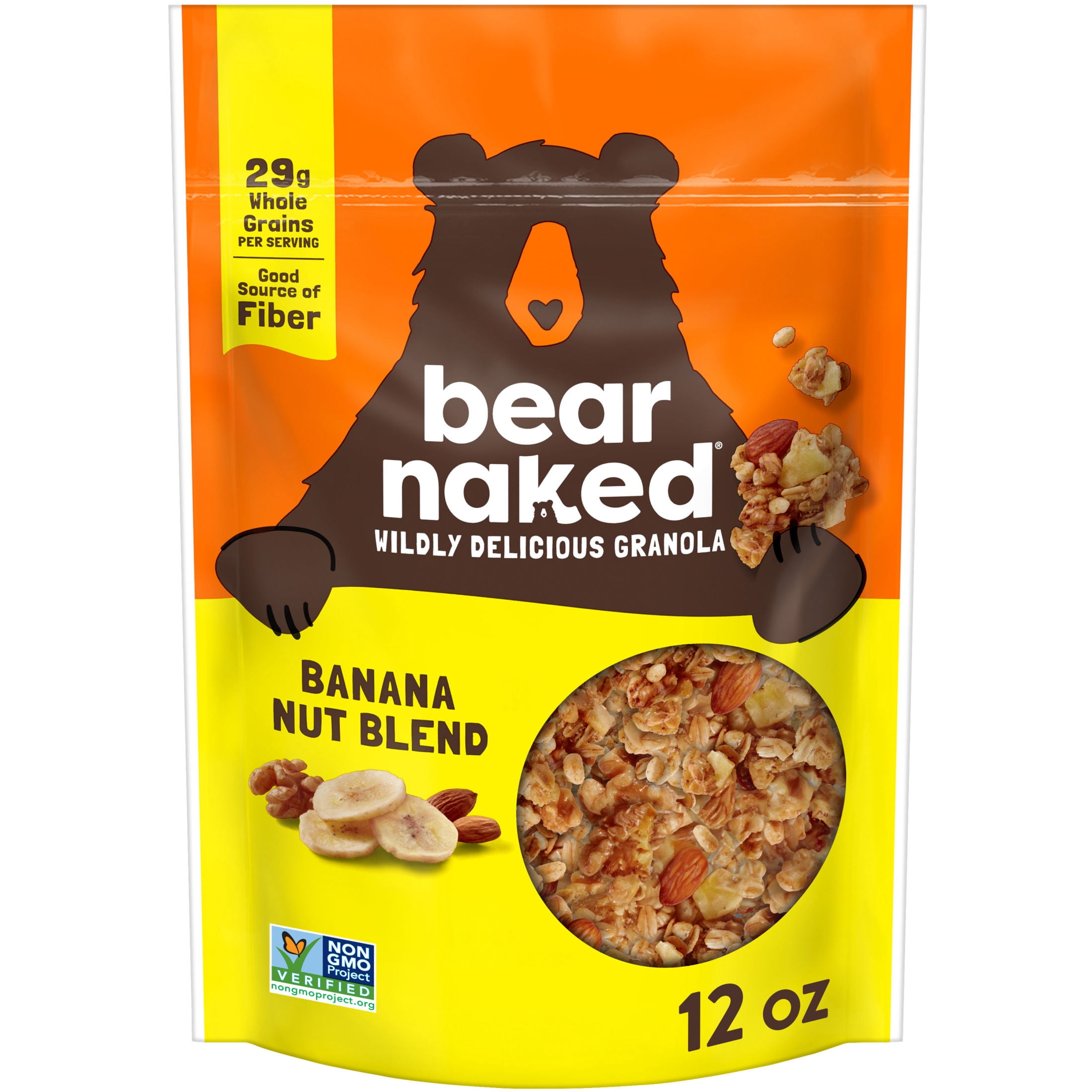 Bear Naked Banana Nut Blend Granola Cereal, Good Source of Fiber Bag, 12  oz